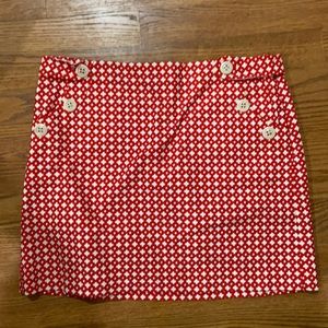 Jcrew red and creme skirt